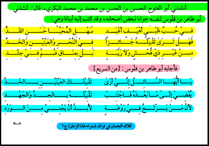 قلائد الجمان فى فرائد شعراء هذا الزمان 155129970233753